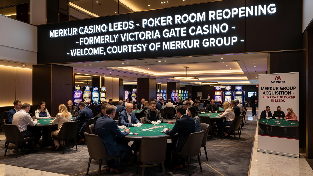 Dealers preparing poker tables at a UK casino venue